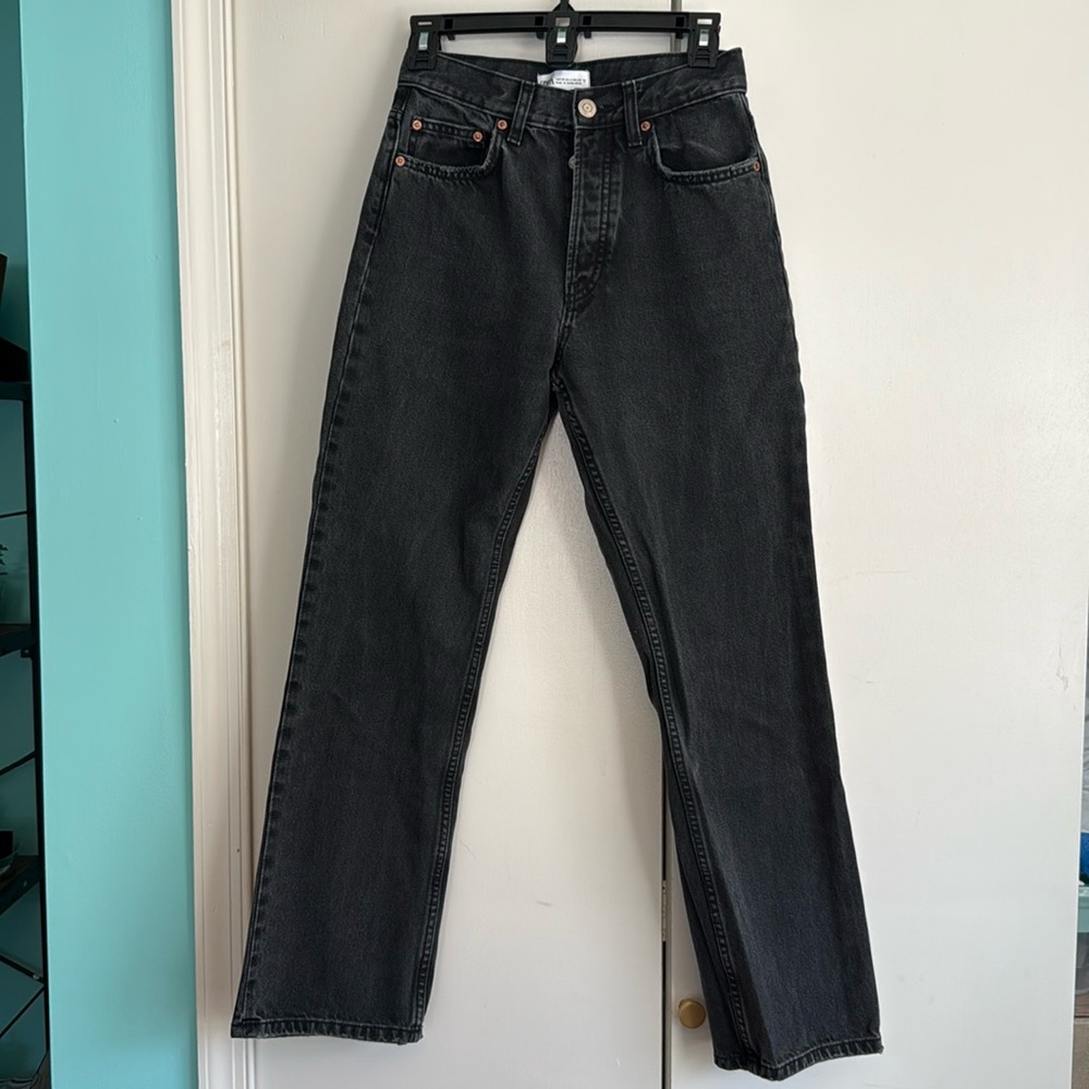 Zara Button Fly Wide Leg Black Jeans | Size 2 (34) | Minimalist | Classiccore